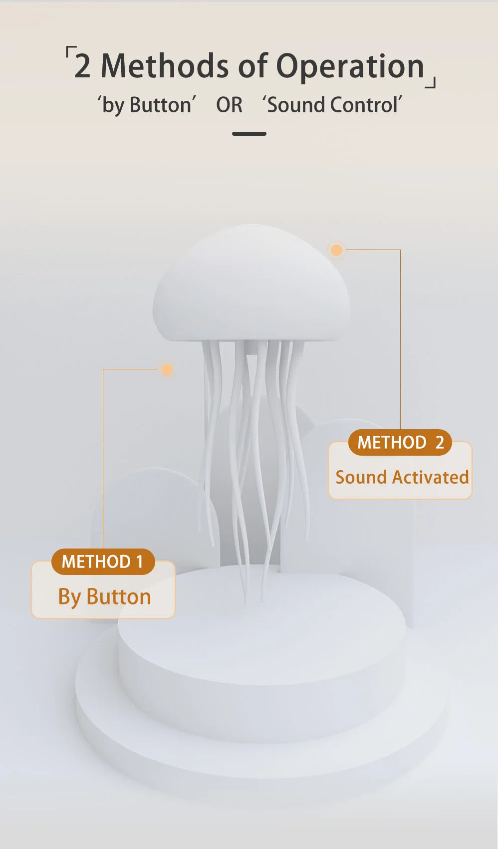 Lampe de table moderne méduse USB rechargeable, Ajustable RGB lumière de nuit, LED méduse changeant de couleur avec base Décoration de chambre