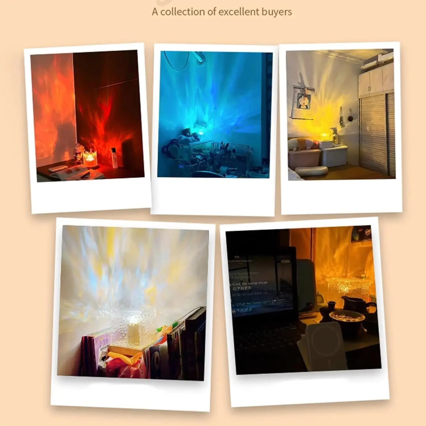 Projecteur de vagues océaniques 16 couleurs, lampe de nuit Aurora Glow pour la maison, le bureau, le bar, le restaurant, projecteur sous-marin, veilleuse