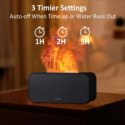 Humidificateur d'air aromatique, Diffuseur d'huiles essentielles, Humidificateur Mini flamme avec lumière LED