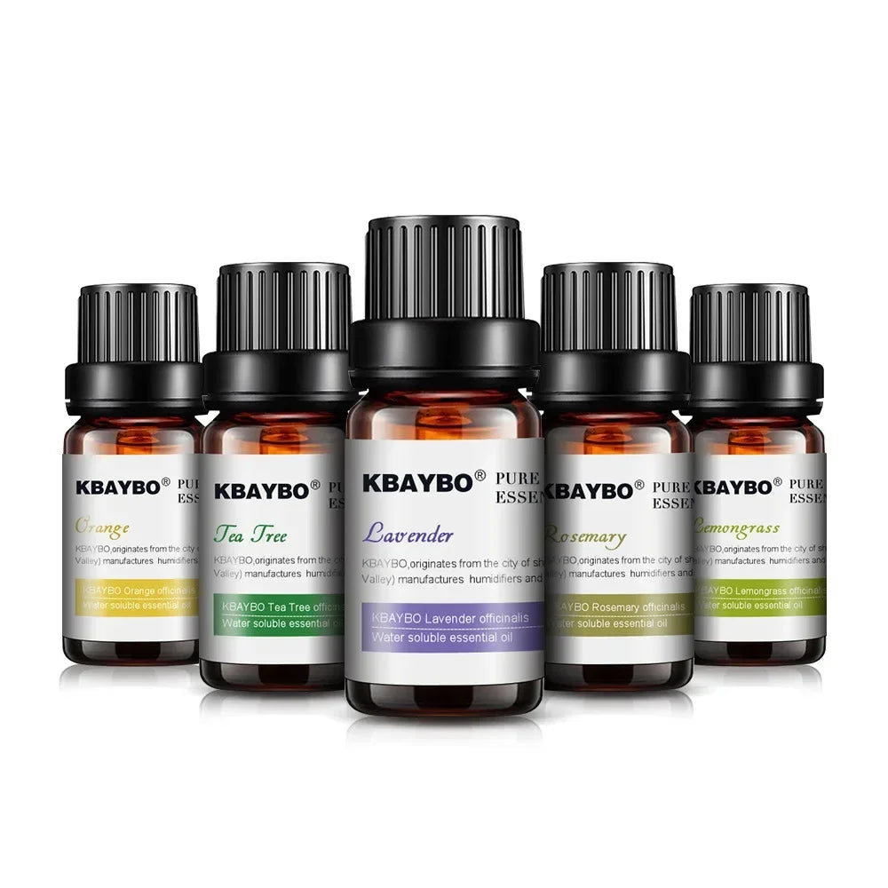 Huiles essentielles pour diffuseur, humidificateur d'huiles essentielles d'aromathérapie, 6 parfums : lavande, arbre à thé, romarin, citronnelle et orange
