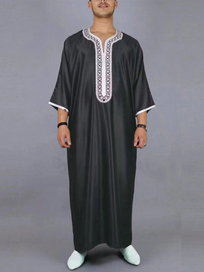Caftan blanc brodé à manches courtes pour femme, vêtement islamique élégant pour l'été, nouvelle collection 2025
