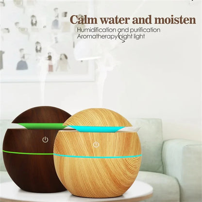 Humidificateur d'air électrique, diffuseur d'arômes en bois, humidificateur d'air ultrasonique, huile essentielle, aromathérapie, brumisateur frais pour chambre à coucher