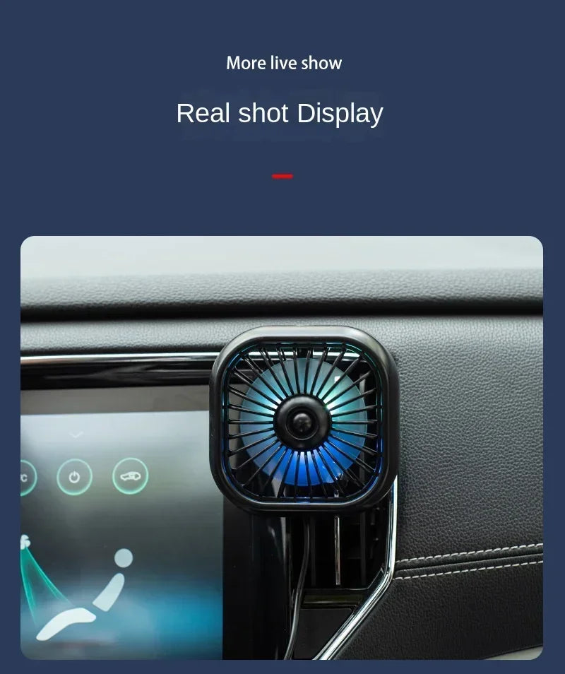 Mini ventilateur de voiture - Refroidissement rapide, économe en énergie, alimenté par USB - Portable, couleurs vives, installation facile