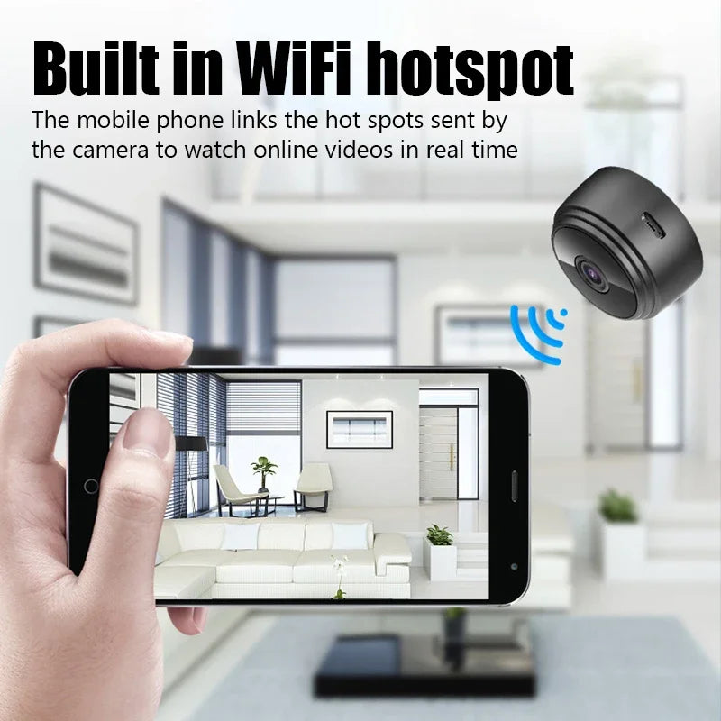 Mini caméra WiFi sans fil, enregistreur vidéo et vocal, surveillance de sécurité, maison intelligente pour nourrissons et animaux domestiques