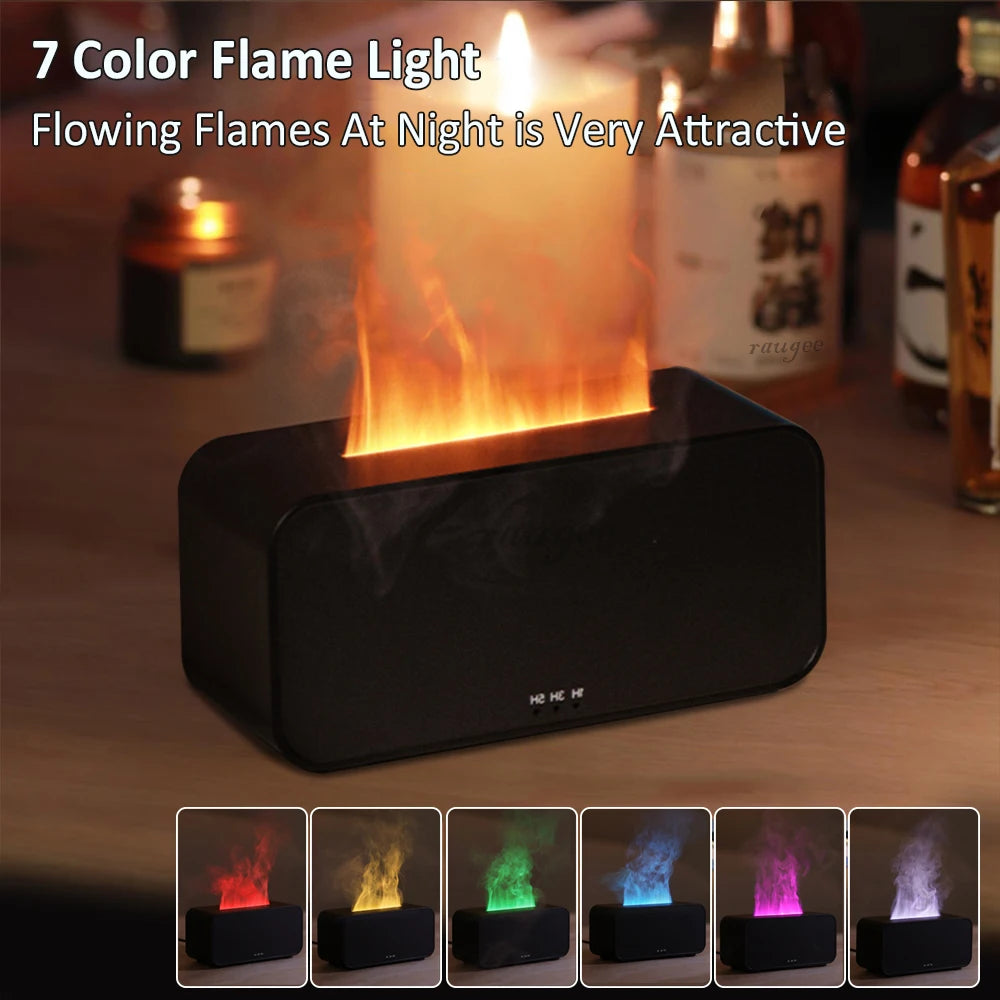 Humidificateur d'air aromatique, Diffuseur d'huiles essentielles, Humidificateur Mini flamme avec lumière LED