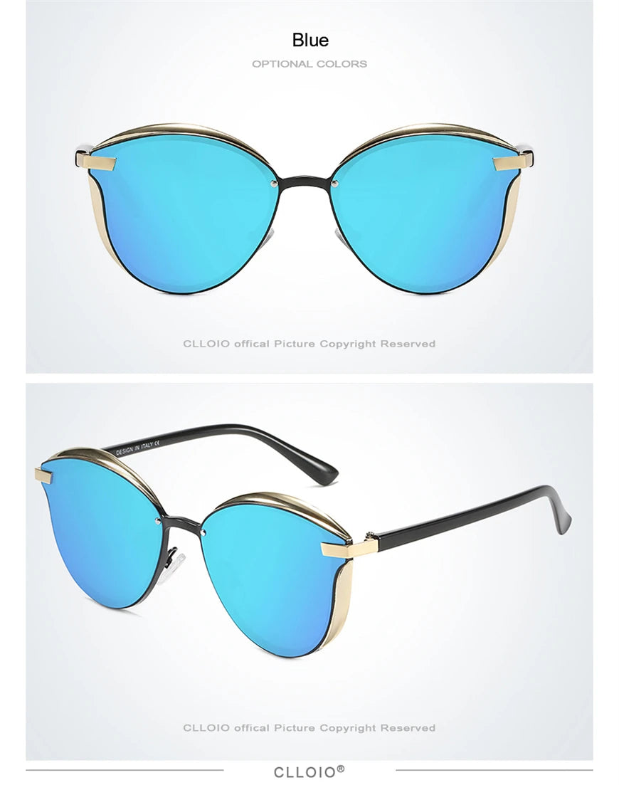 Lunettes de soleil polarisées tendance pour femmes, verres œil de chat, verres de conduite, classiques et luxueux, rondes, pour dames