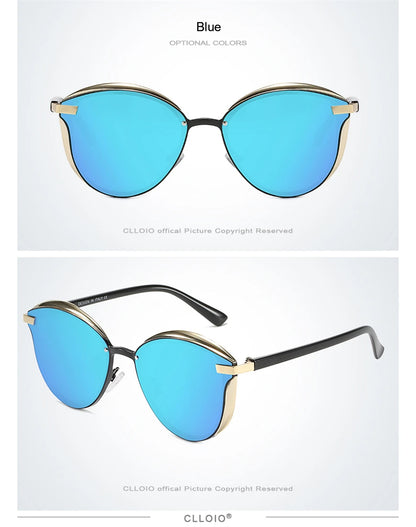 Lunettes de soleil polarisées tendance pour femmes, verres œil de chat, verres de conduite, classiques et luxueux, rondes, pour dames