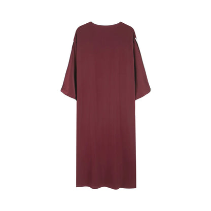 Jubba Thobe à manches courtes pour hommes musulmans, couleur unie, brodée, respirante, vêtement traditionnel islamique, caftan saoudien, abaya