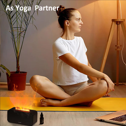 Humidificateur d'air aromatique, Diffuseur d'huiles essentielles, Humidificateur Mini flamme avec lumière LED