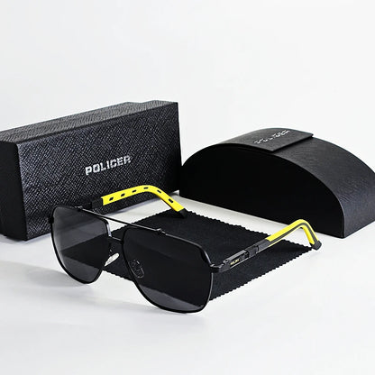 Lunettes de soleil polarisées Policer de marque de luxe pour hommes, lunettes de soleil classiques, lunettes de pilote de haute qualité, protection UV 400 6321