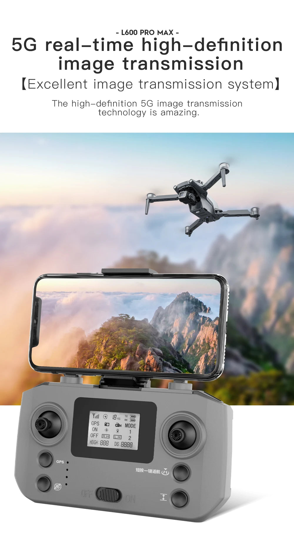 Drone GPS professionnel L600 PRO MAX 4K 3 axes PTZ HD double caméra évitement d'obstacles moteur sans balais 5G WIFI RC Quadcopter