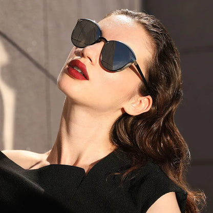 Lunettes de soleil polarisées tendance pour femmes, verres œil de chat, verres de conduite, classiques et luxueux, rondes, pour dames