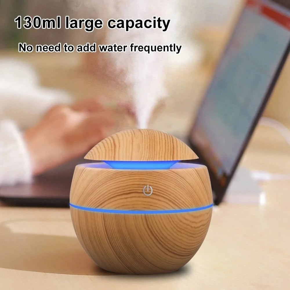 Humidificateur d'air électrique, diffuseur d'arômes en bois, humidificateur d'air ultrasonique, huile essentielle, aromathérapie, brumisateur frais pour chambre à coucher