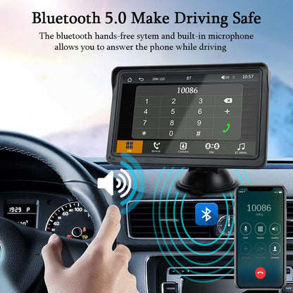 CarPlay Android Auto Autoradio Multimédia Lecteur Vidéo Écran Tactile Portable 7 Pouces Avec USB AUX Pour Caméra de Recul