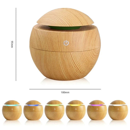 Humidificateur d'air électrique, diffuseur d'arômes en bois, humidificateur d'air ultrasonique, huile essentielle, aromathérapie, brumisateur frais pour chambre à coucher