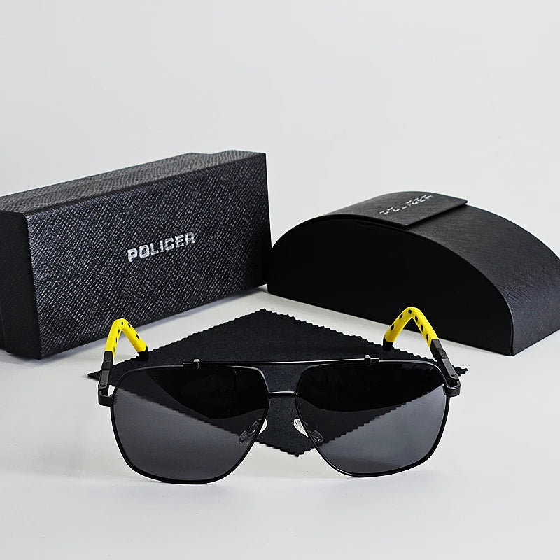 Lunettes de soleil polarisées Policer de marque de luxe pour hommes, lunettes de soleil classiques, lunettes de pilote de haute qualité, protection UV 400 6321