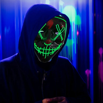 Masque néon d'Halloween Cosmask, Masque à LED, Masque de fête lumineux