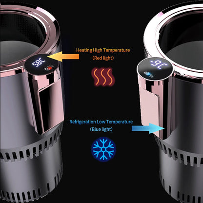 Porte-gobelet 2 en 1 pour voiture intelligente, pour boissons chaudes et froides, pour la maison, réfrigération rapide, refroidissement/chauffage, mini-gobelet à écran tactile