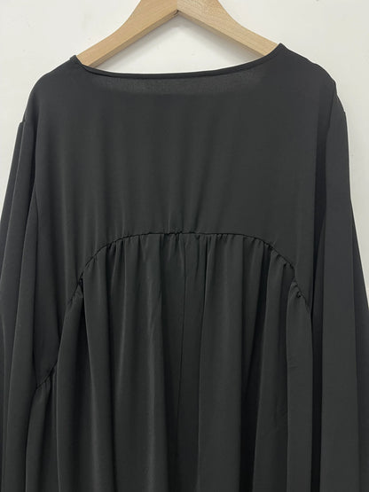 Abaya Ramadan unie à manches évasées, kebaya kaftan, élégante robe longue à col ras du cou, abayas islamiques pour femmes