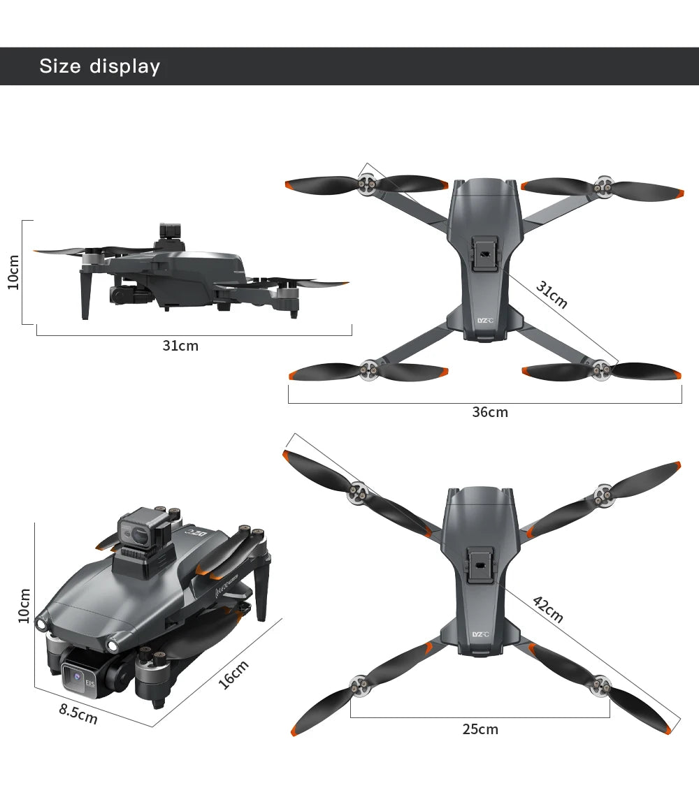 Drone GPS professionnel L600 PRO MAX 4K 3 axes PTZ HD double caméra évitement d'obstacles moteur sans balais 5G WIFI RC Quadcopter