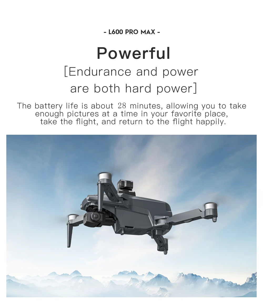 Drone GPS professionnel L600 PRO MAX 4K 3 axes PTZ HD double caméra évitement d'obstacles moteur sans balais 5G WIFI RC Quadcopter