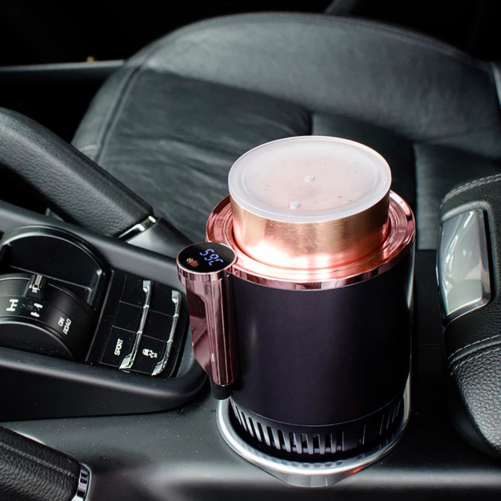 Porte-gobelet 2 en 1 pour voiture intelligente, pour boissons chaudes et froides, pour la maison, réfrigération rapide, refroidissement/chauffage, mini-gobelet à écran tactile