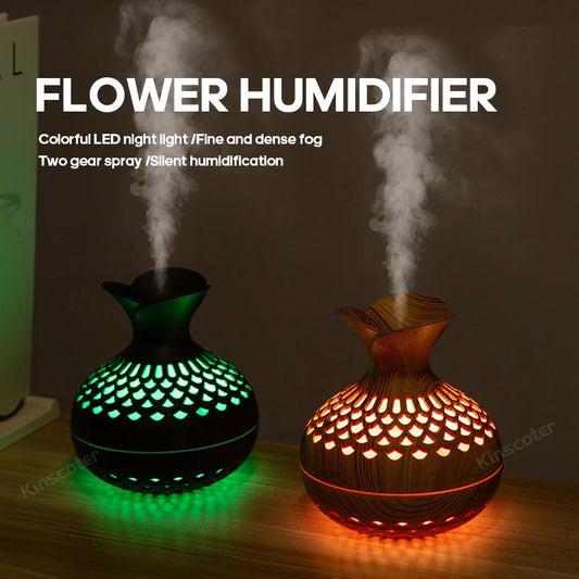 Humidificateur en grain de bois 300ml, Aroma Diffuser Atomizer USB