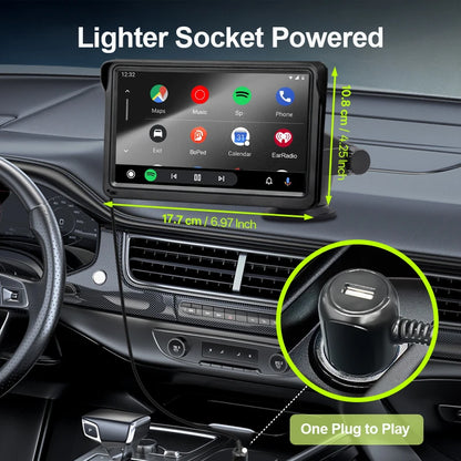 CarPlay Android Auto Autoradio Multimédia Lecteur Vidéo Écran Tactile Portable 7 Pouces Avec USB AUX Pour Caméra de Recul