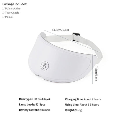 Masque à LED rechargeable 7 couleurs,  Masque de beauté, LED Rajeunissement de la peau, Masque de soins anti-rides