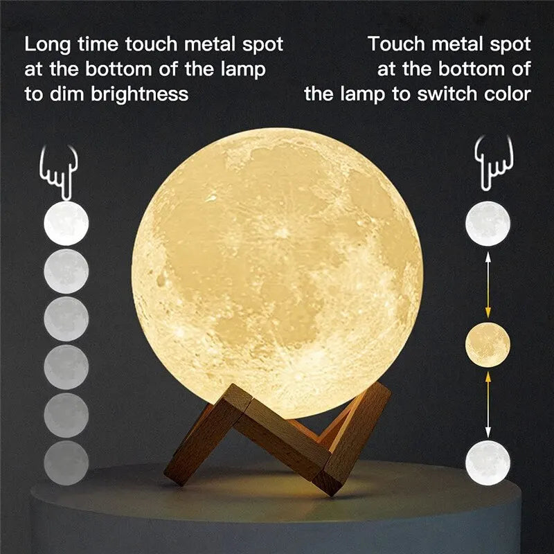 Lampe à LED lumière de lune, Lumière de galaxie, nuit de lune