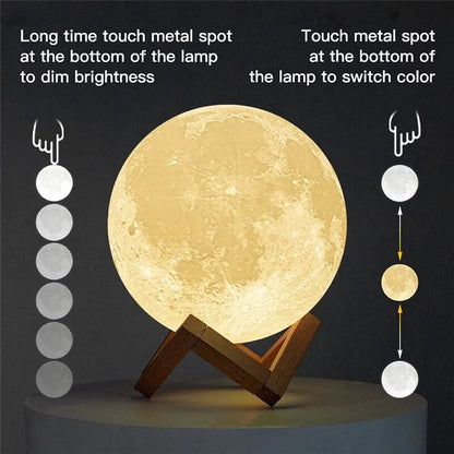 Lampe à LED lumière de lune, Lumière de galaxie, nuit de lune