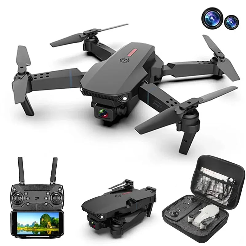 Nouveau drone quadricoptère E88 WIFI FPV 2025 avec caméra grand angle HD 4K, maintien en hauteur, quadricoptère RC pliable
