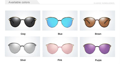 Lunettes de soleil polarisées tendance pour femmes, verres œil de chat, verres de conduite, classiques et luxueux, rondes, pour dames