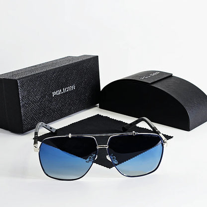 Lunettes de soleil polarisées Policer de marque de luxe pour hommes, lunettes de soleil classiques, lunettes de pilote de haute qualité, protection UV 400 6321