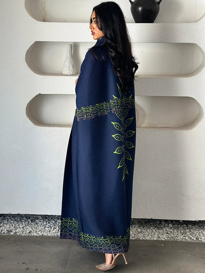 Abaya de l'Aïd de Dubaï, robe de soirée de luxe pour femmes, plissée Miyake, grande taille, style moyen-oriental, manches longues, avec ceinture
