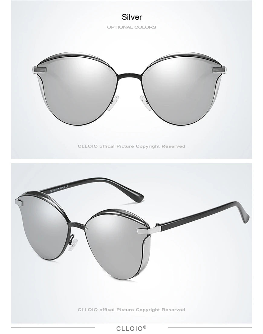 Lunettes de soleil polarisées tendance pour femmes, verres œil de chat, verres de conduite, classiques et luxueux, rondes, pour dames