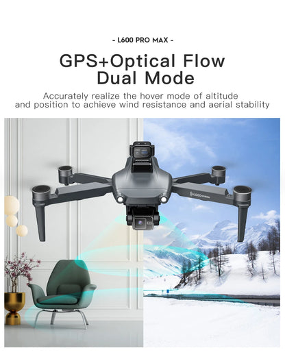 Drone GPS professionnel L600 PRO MAX 4K 3 axes PTZ HD double caméra évitement d'obstacles moteur sans balais 5G WIFI RC Quadcopter