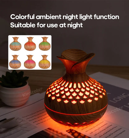 Humidificateur en grain de bois 300ml, Aroma Diffuser Atomizer USB