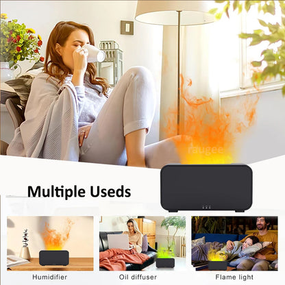 Humidificateur d'air aromatique, Diffuseur d'huiles essentielles, Humidificateur Mini flamme avec lumière LED
