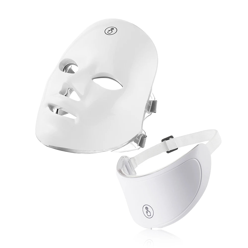 Masque à LED rechargeable 7 couleurs,  Masque de beauté, LED Rajeunissement de la peau, Masque de soins anti-rides