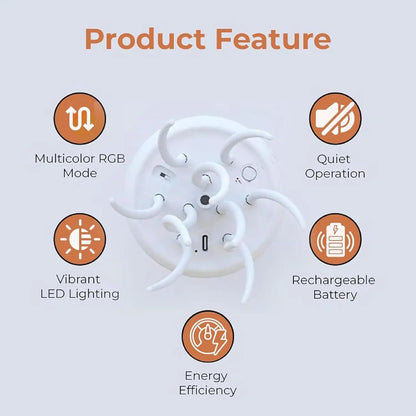 Lampe de table moderne méduse USB rechargeable, Ajustable RGB lumière de nuit, LED méduse changeant de couleur avec base Décoration de chambre