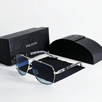 Lunettes de soleil polarisées Policer de marque de luxe pour hommes, lunettes de soleil classiques, lunettes de pilote de haute qualité, protection UV 400 6321