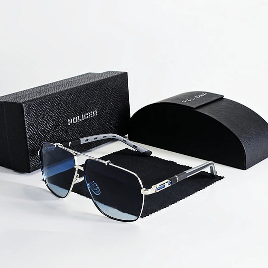 Lunettes de soleil polarisées Policer de marque de luxe pour hommes, lunettes de soleil classiques, lunettes de pilote de haute qualité, protection UV 400 6321
