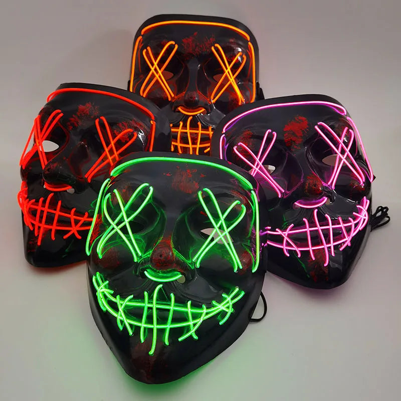 Masque néon d'Halloween Cosmask, Masque à LED, Masque de fête lumineux