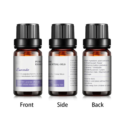 Huiles essentielles pour diffuseur, humidificateur d'huiles essentielles d'aromathérapie, 6 parfums : lavande, arbre à thé, romarin, citronnelle et orange