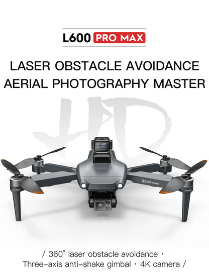Drone GPS professionnel L600 PRO MAX 4K 3 axes PTZ HD double caméra évitement d'obstacles moteur sans balais 5G WIFI RC Quadcopter