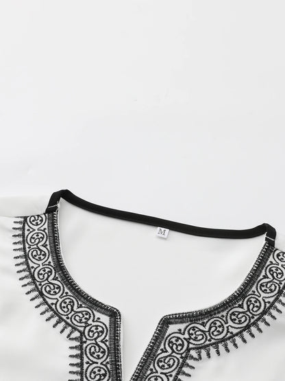 Caftan blanc brodé à manches courtes pour femme, vêtement islamique élégant pour l'été, nouvelle collection 2025