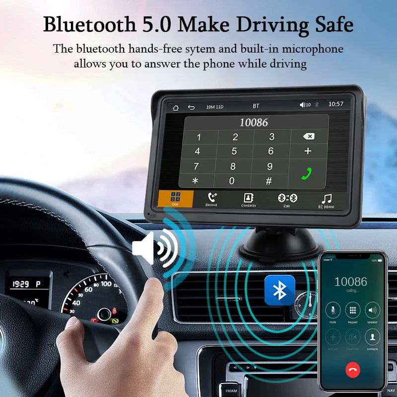 CarPlay Android Auto Autoradio Multimédia Lecteur Vidéo Écran Tactile Portable 7 Pouces Avec USB AUX Pour Caméra de Recul