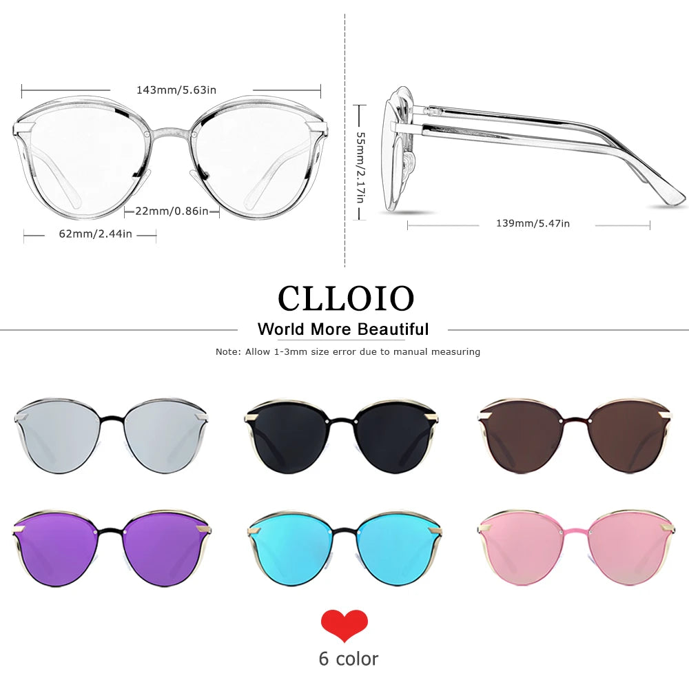 Lunettes de soleil polarisées tendance pour femmes, verres œil de chat, verres de conduite, classiques et luxueux, rondes, pour dames