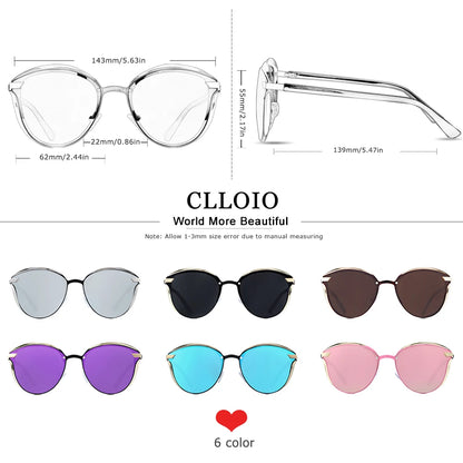 Lunettes de soleil polarisées tendance pour femmes, verres œil de chat, verres de conduite, classiques et luxueux, rondes, pour dames